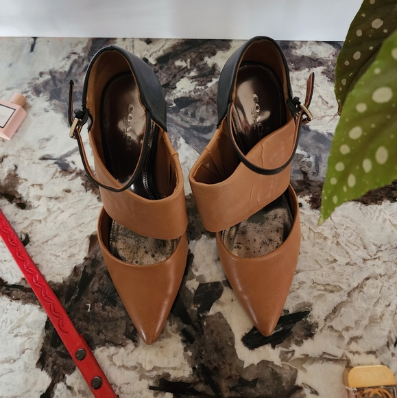 Coach New York Leather High Heels Sz 5.5 - Picture 6 of 8